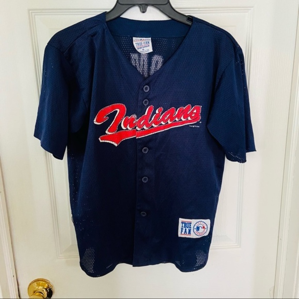 VINTAGE TRUE FAN Indians 1998 Alomar #15 boys baseball jersey youth size XL